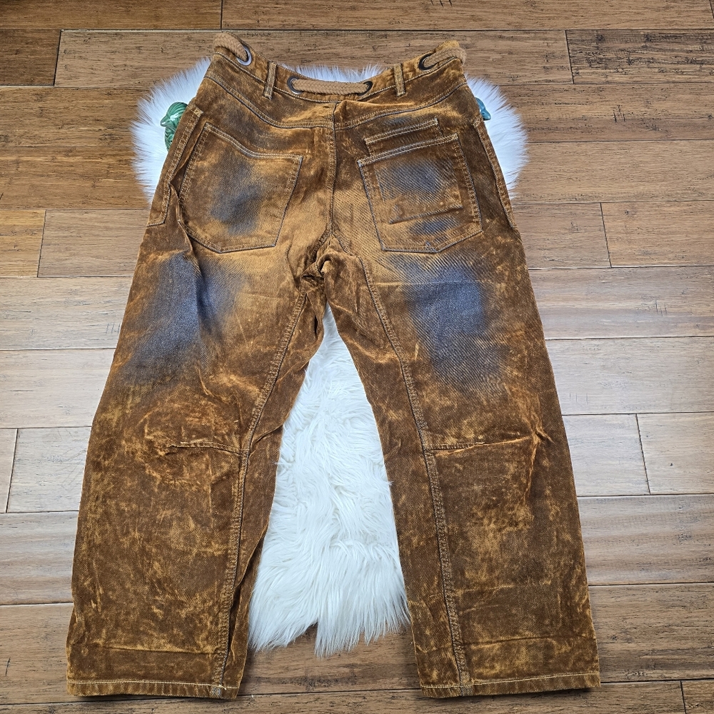 Free People We The Free Flocked Moxie Barrel Jeans Rust Size 29 - Picture 6 of 16